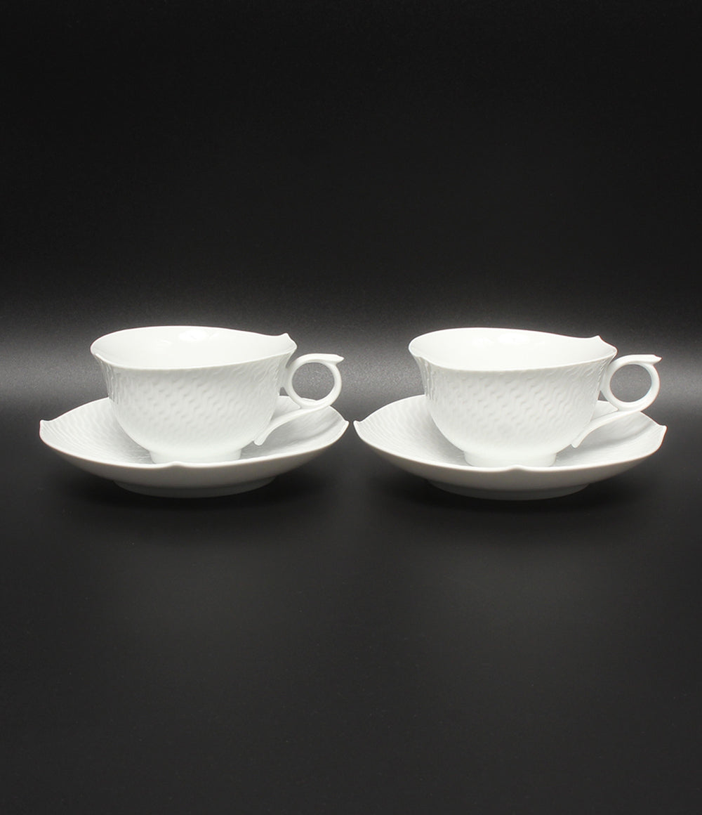 美品 Meissen カップ＆ソーサー 2客セット ペア 波の戯れ マイセン