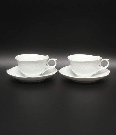 美品 Meissen カップ＆ソーサー 2客セット ペア 波の戯れ マイセン