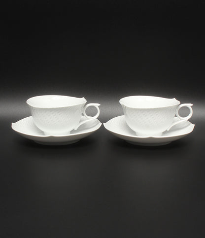 美品 Meissen カップ＆ソーサー 2客セット ペア 波の戯れ マイセン