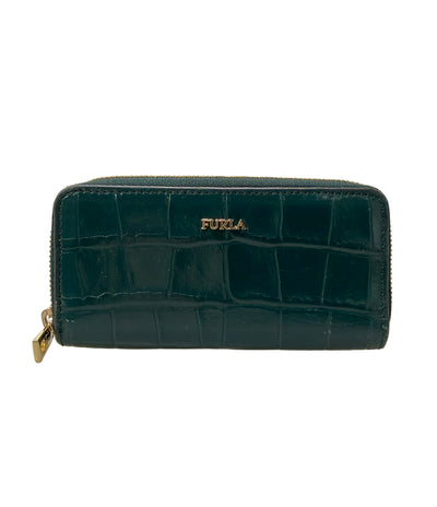 FURLA 4連キーケース ラウンドファスナー クロコ型押し レディース フルラ