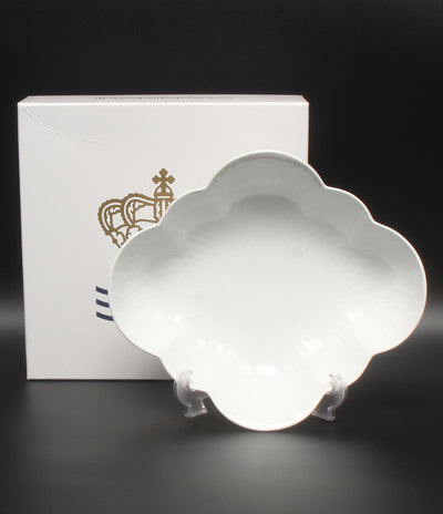 美品 Royal Copenhagen フラワーボウル 皿 26cm ホワイトパルメッテ ロイヤルコペンハーゲン