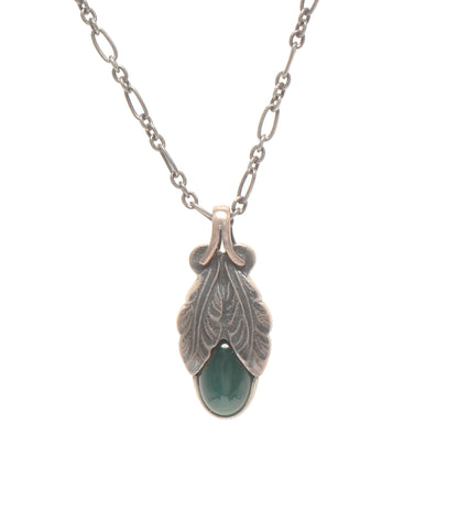 Georg Jensen ネックレス イヤリング SV925 2008 ヘリテージコレクション グリーンアゲート イヤーペンダント 2点セット レディース