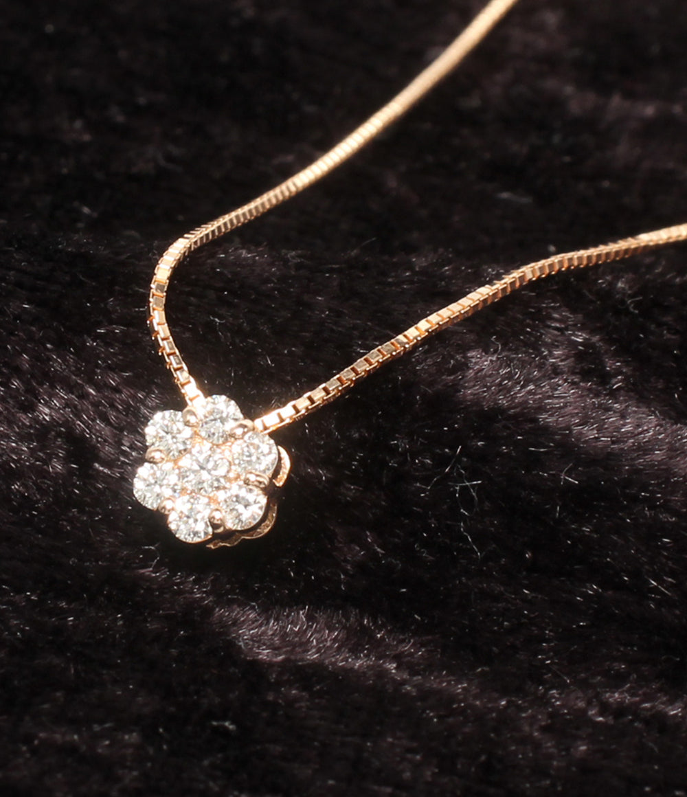美品 ネックレス K10 ダイヤ 0.20ct レディース