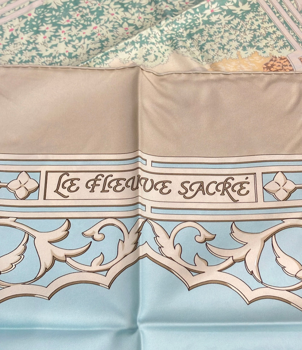 HERMES スカーフ カレ90 シルク100% LE FLEUVE SACRÉ 聖なる大河 レディース エルメス