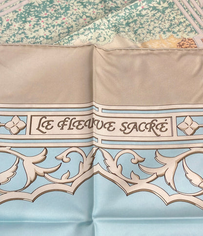 HERMES スカーフ カレ90 シルク100% LE FLEUVE SACRÉ 聖なる大河 レディース エルメス