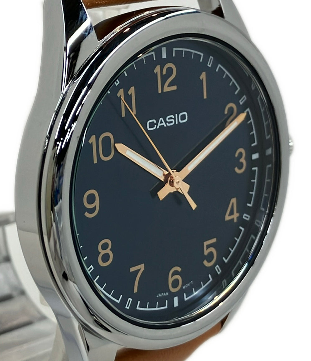 美品 CASIO 腕時計 クオーツ ブルー MTP-V005 メンズ カシオ
