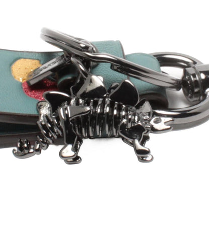 美品 コーチ キーリング チャーム カラビナ 恐竜モチーフ チェリー柄 レディース COACH