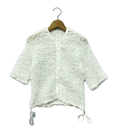 美品 アダムエロペ 半袖ノーカラーブラウス レディース SIZE F (M) Adam et Rope'