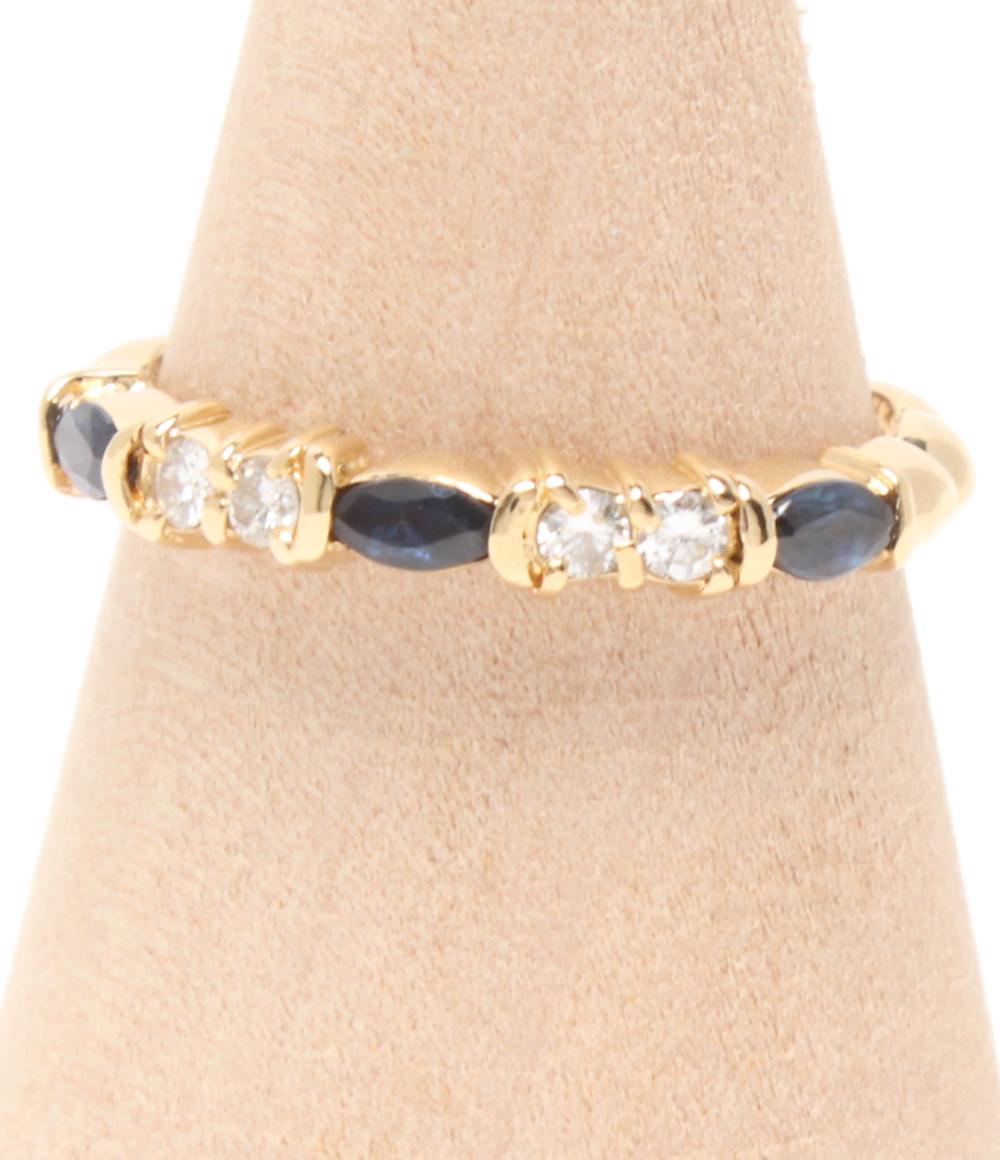 美品 リング 指輪 K18 サファイヤ ダイヤ 0.33ct レディース SIZE 12号