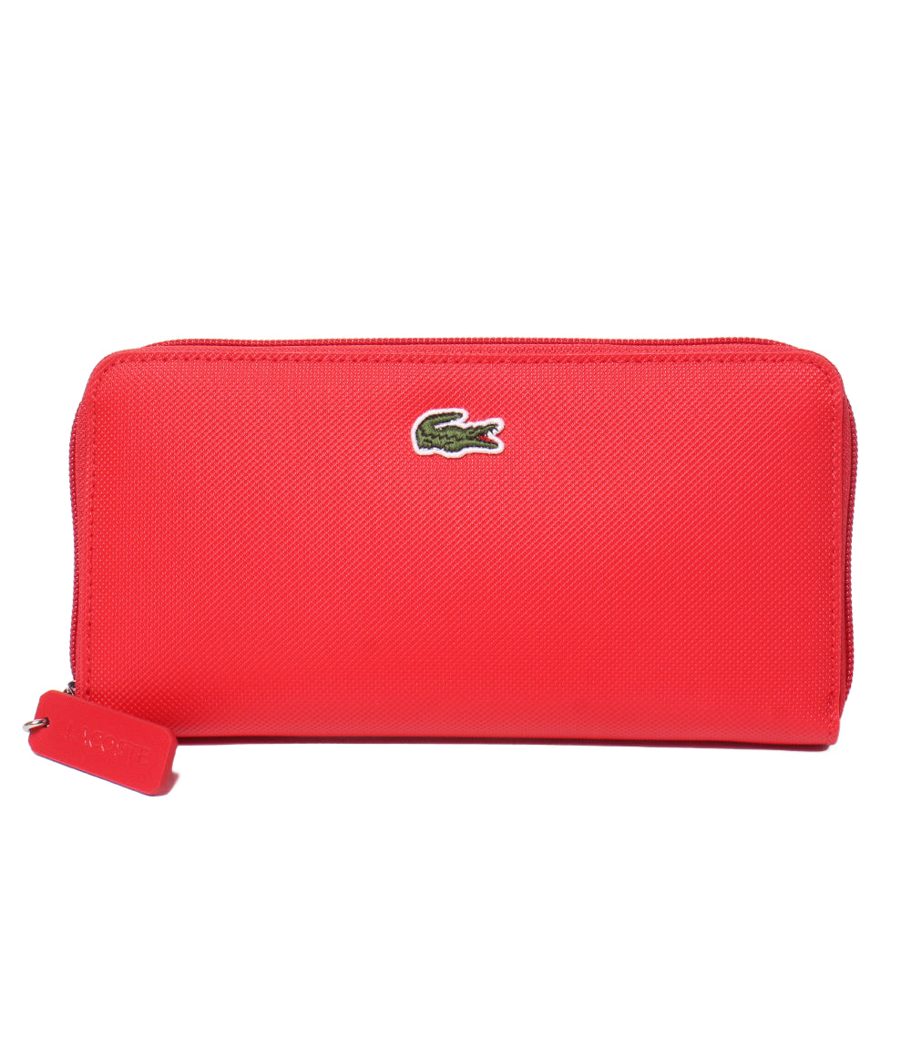 美品 LACOSTE ラウンドファスナー長財布 レディース ラコステ
