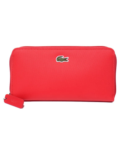 美品 LACOSTE ラウンドファスナー長財布 レディース ラコステ