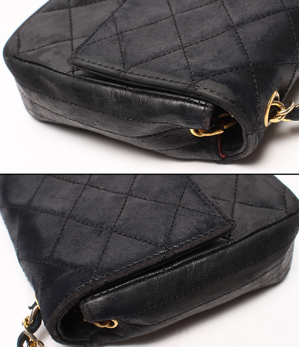 CHANEL チェーンショルダーバッグ ゴールド金具 シングルチェーン シングルフラップ デカココ マトラッセ レディース シャネル