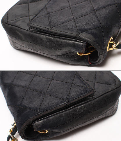 CHANEL チェーンショルダーバッグ ゴールド金具 シングルチェーン シングルフラップ デカココ マトラッセ レディース シャネル