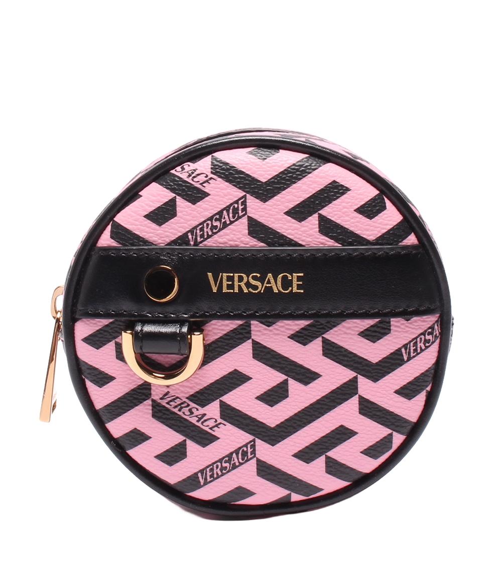 美品 ヴェルサーチ サークルポーチ ラ グレカ レディース VERSACE