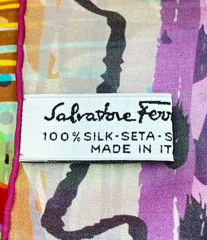 美品 サルヴァトーレフェラガモ ストール シルク100% レディース Salvatore Ferragamo