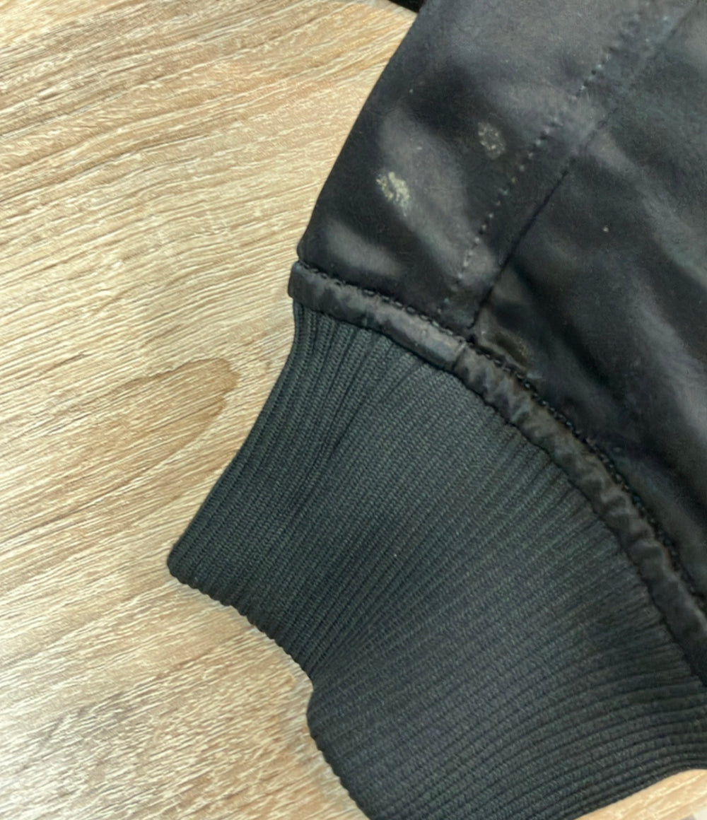 UNDERCOVER スタジアムジャンパー サテン ブルゾン 23AW フロントロゴ スナップボタン 内側キルティング UC2C4210-1 メンズ SIZE 4 (XL)