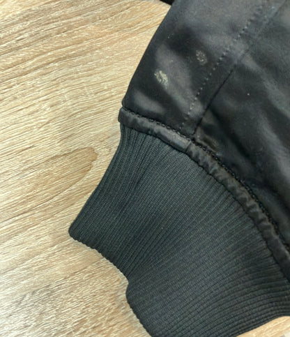 UNDERCOVER スタジアムジャンパー サテン ブルゾン 23AW フロントロゴ スナップボタン 内側キルティング UC2C4210-1 メンズ SIZE 4 (XL)