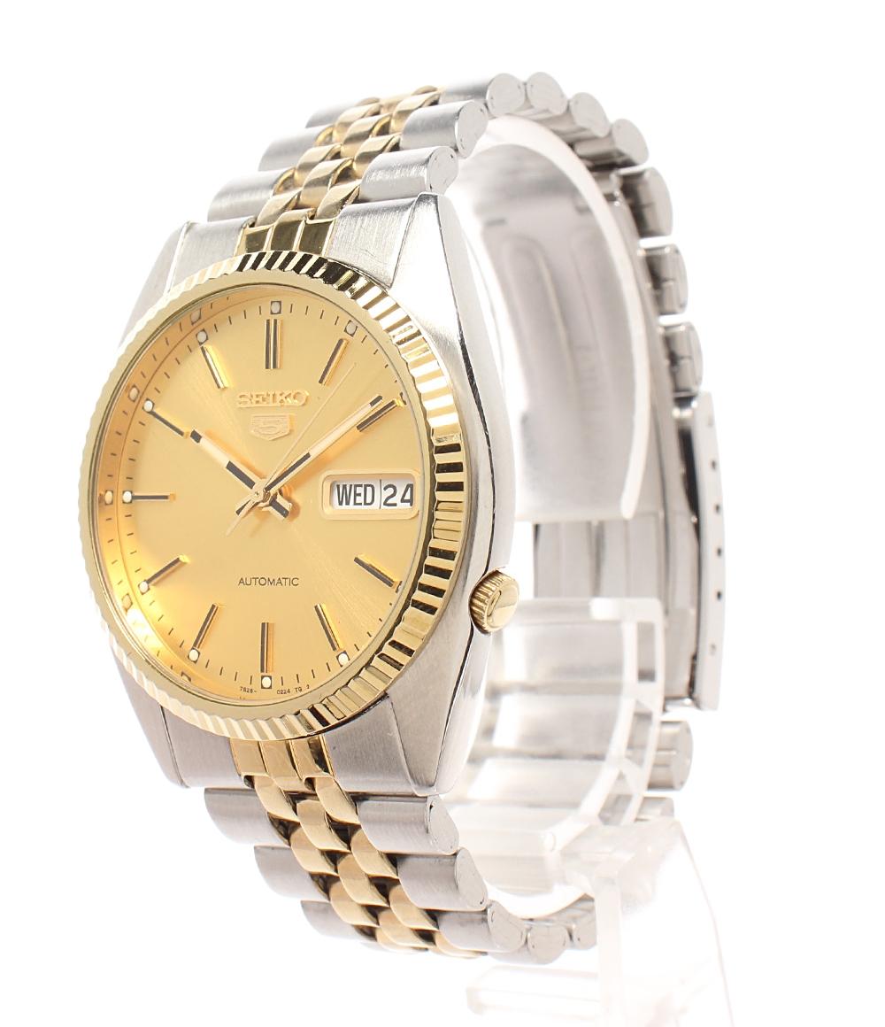 SEIKO 腕時計 5 ファイブ 自動巻き ゴールド 7S26-0500 メンズ