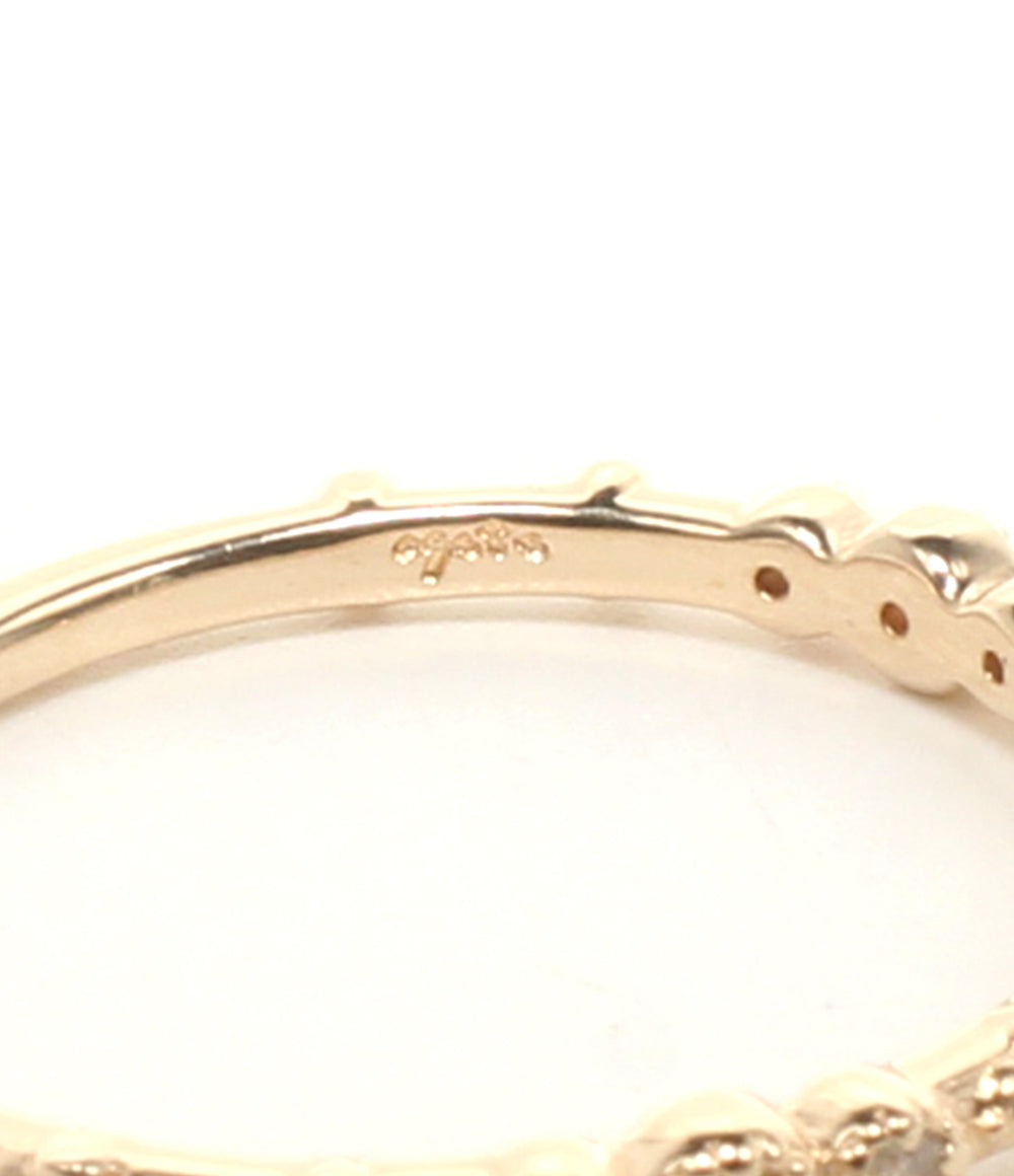 美品 agete リング 指輪 K10 ダイヤ 0.04ct レディース SIZE 9号 アガット