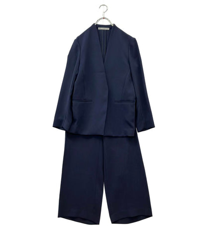 美品 theory luxe セットアップ パンツスーツ ノーカラー 03-2106475-895-042 レディース SIZE 42 (L) セオリーリュクス