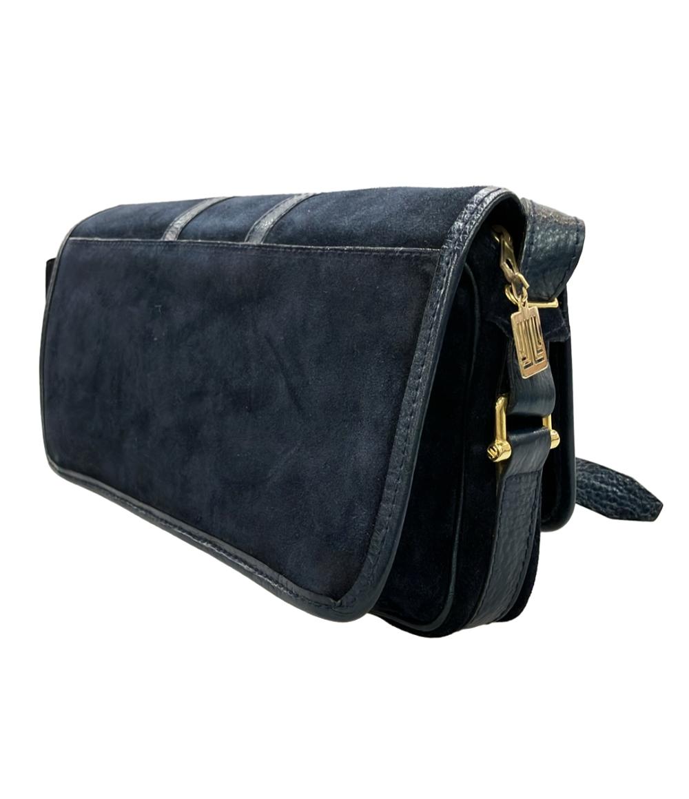 訳あり LANVIN ショルダーバッグ 肩掛け スエード レザー レディース ランバン