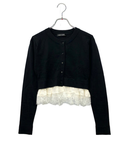 美品 YOKO CHAN 裾レース長袖カーディガン YCN-519-052 レディース SIZE 36 (XS) ヨーコチャン