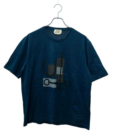 美品 エルメス 半袖Tシャツ プリント メンズ SIZE XL HERMES