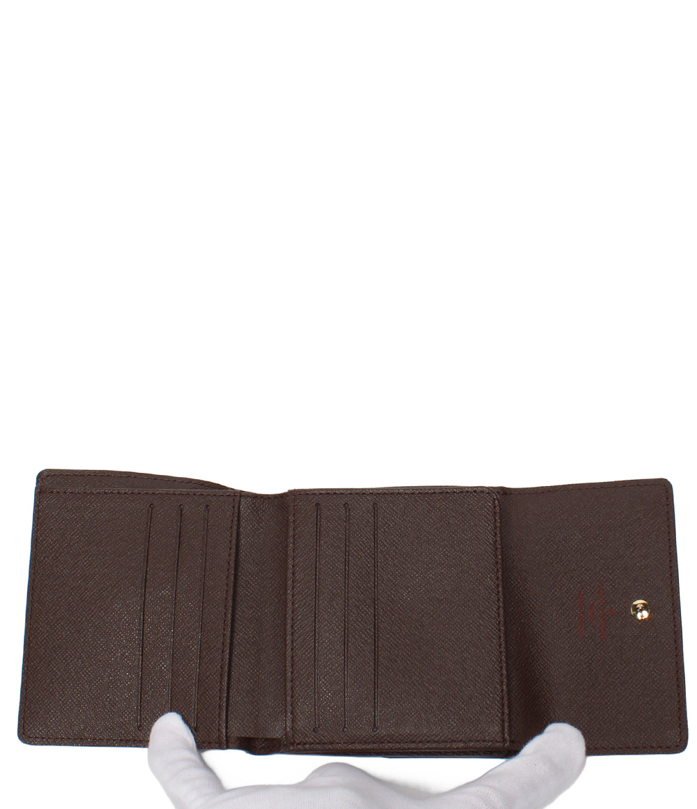 美品 LOUIS VUITTON 二つ折り財布 ｗホック ポルトフォイユ エリーズ ダミエ エヌベ N61654 レディース メンズ ルイ・ヴィトン