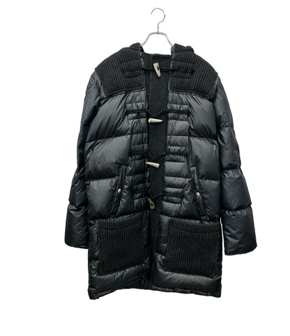 BBR ダウンコート  BARKB-RULES ナイロンニット切替 ダッフル タグ バッジ付き ブラック グレー LONG DUFFLE COAT 001470124-0001 メンズ SIZE M BBR