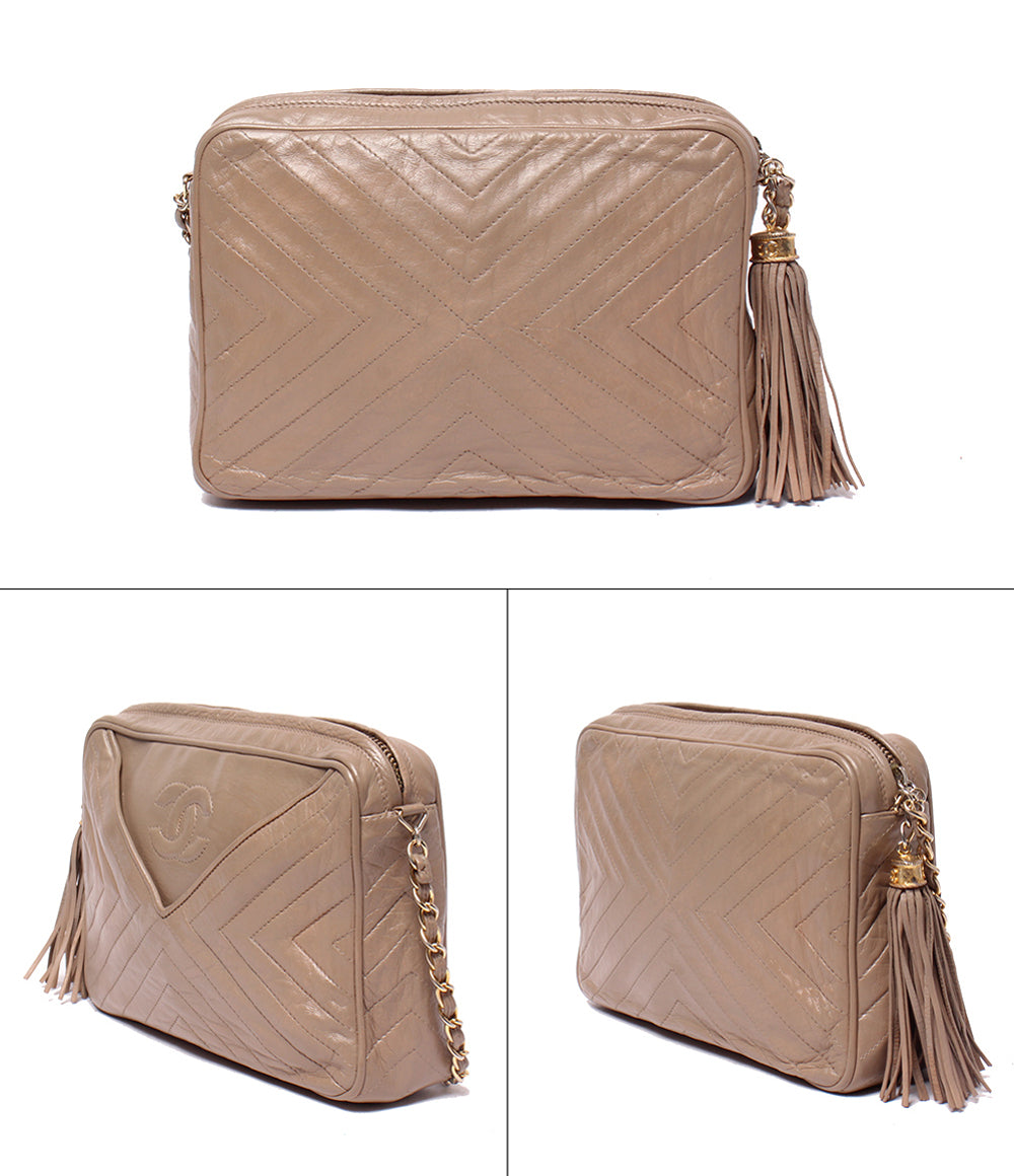 CHANEL 2.55 コルクレザー Vステッチ チェーンショルダー CHANEL チェーンショルダーバッグ Vステッチ肩掛け 斜め掛け ゴールド