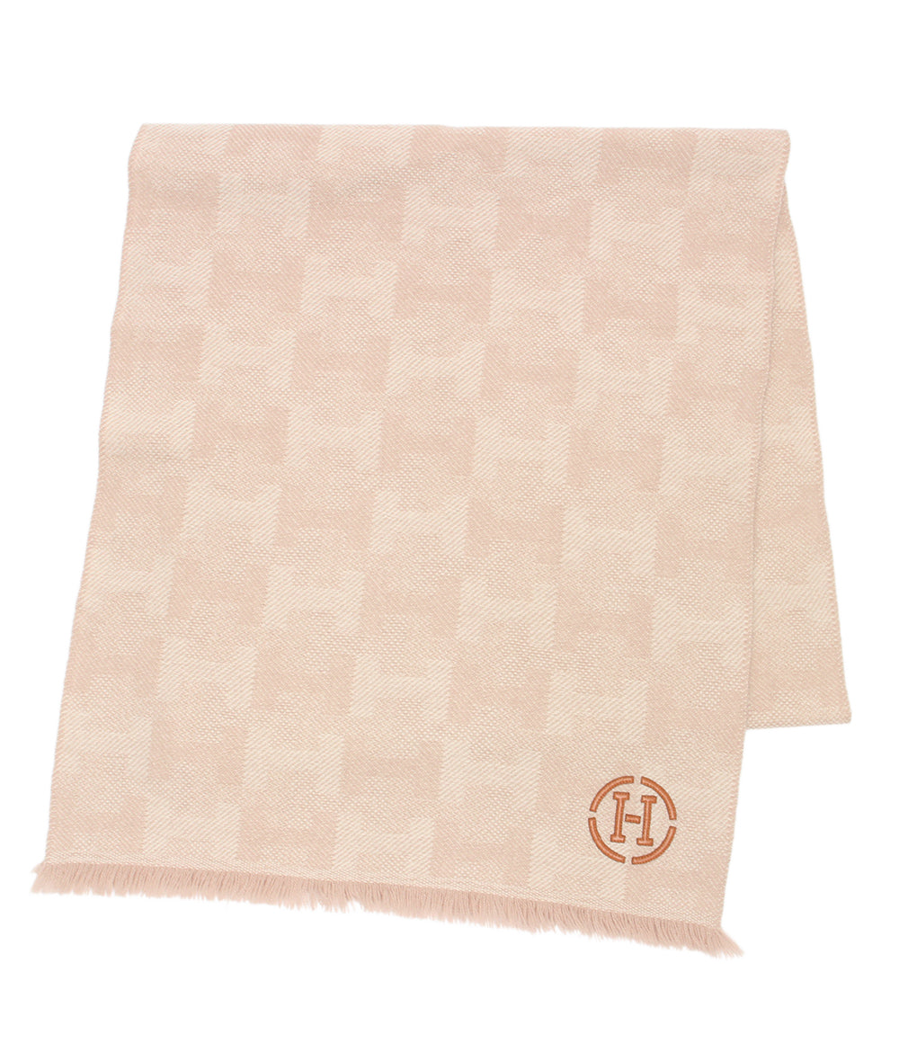 美品 HERMES マフラー Hジャガード カシミヤ100％ レディース メンズ エルメス