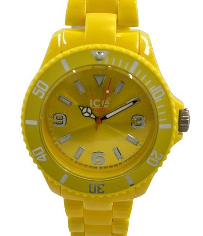 美品 ice watch 腕時計 クオーツ イエロー レディース メンズ アイスウォッチ