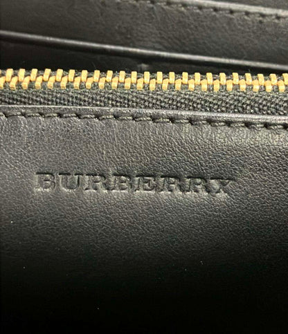 BURBERRY ラウンドファスナー長財布 PVC レザー レディース バーバリー