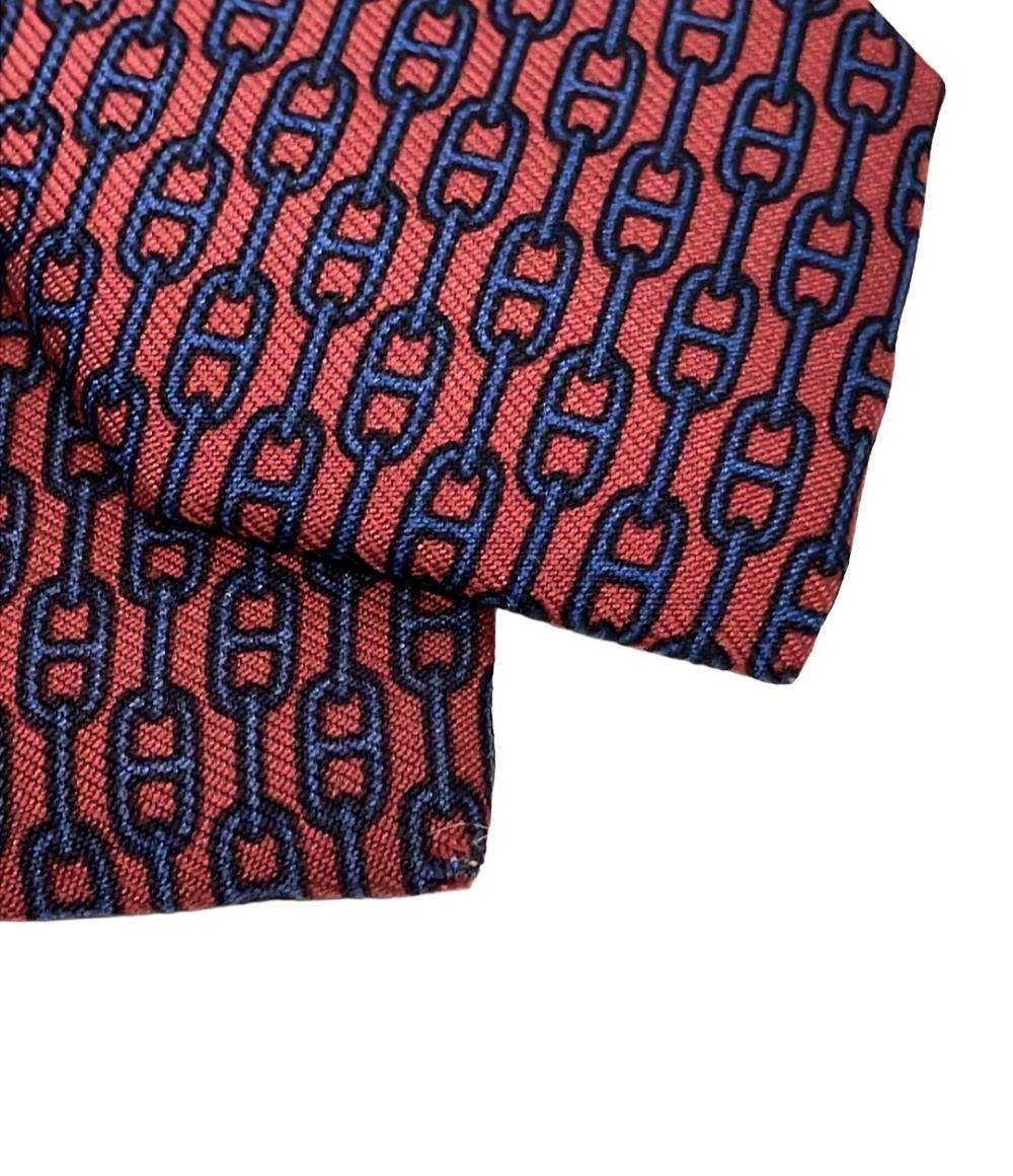 エルメス　HERMES 100% SILK ネクタイ 波模様 新品エルメス HERMES ネクタイ シルク100％ 8CM