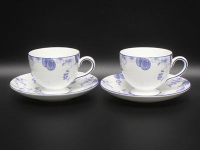 美品 WEDGWOOD カップ＆ソーサー 2客セット ペア ブループラム ウエッジウッド