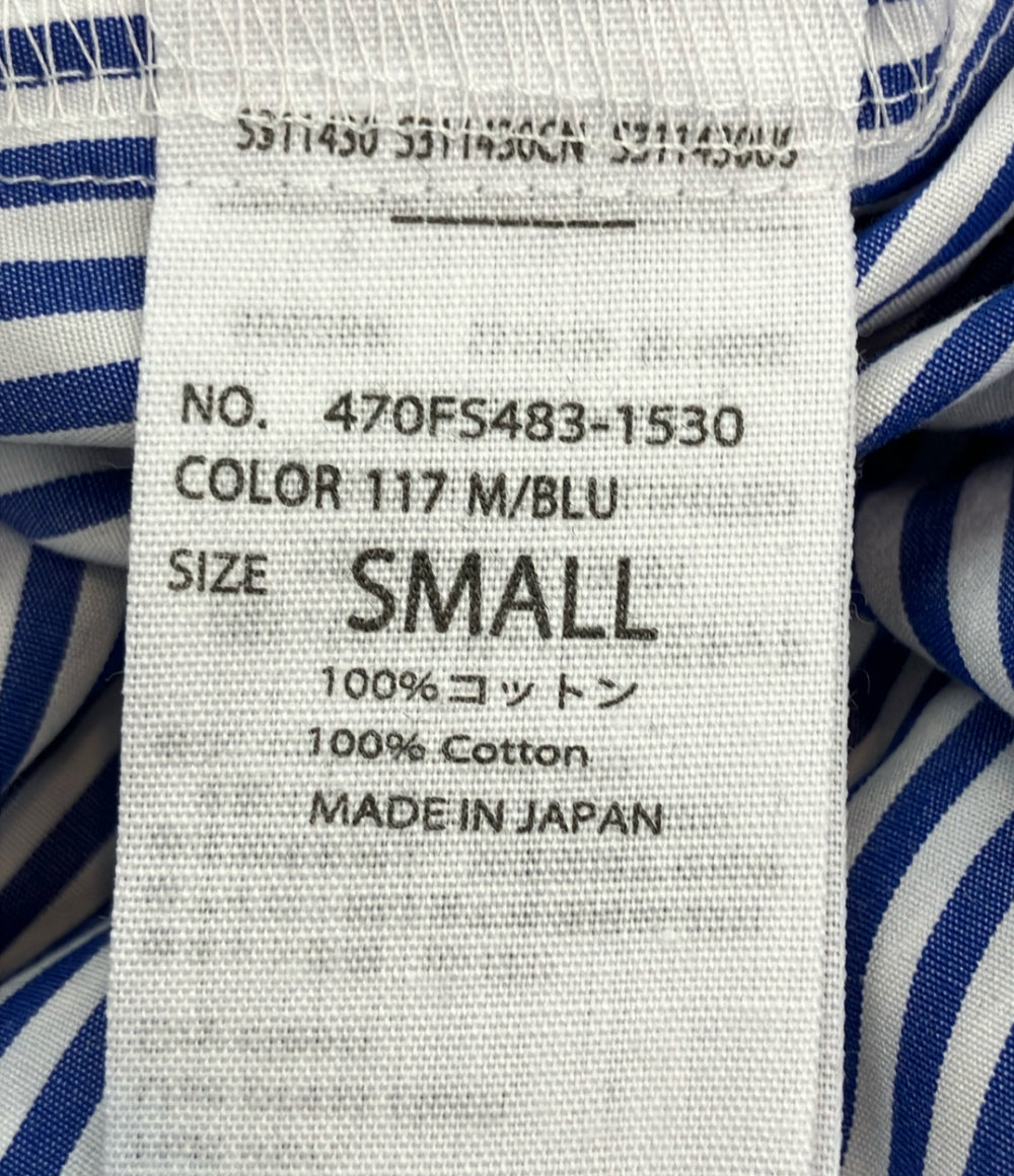 nagonstans 長袖ワンピース コットンストライプコンビドレス 470FS483-1530 レディース SIZE S ナゴンスタンス