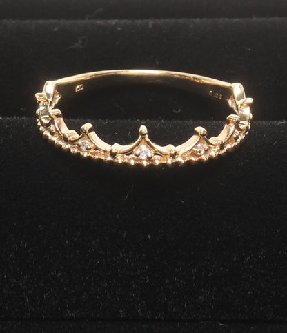 美品 リング 指輪 K10 ダイヤ0.03ct クラウンモチーフ レディース SIZE 20号
