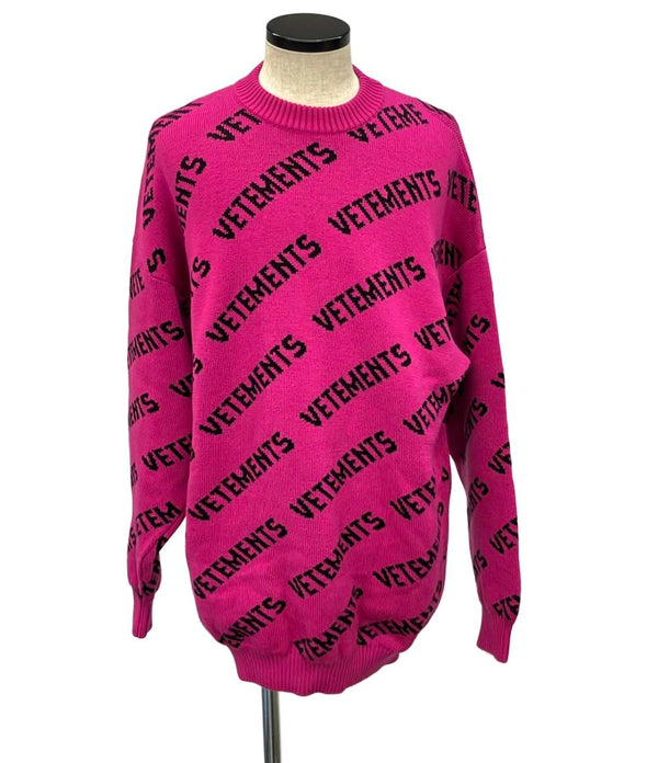 美品 ヴェトモン 長袖ニット ロゴ メンズ SIZE XS VETEMENTS – Rehello