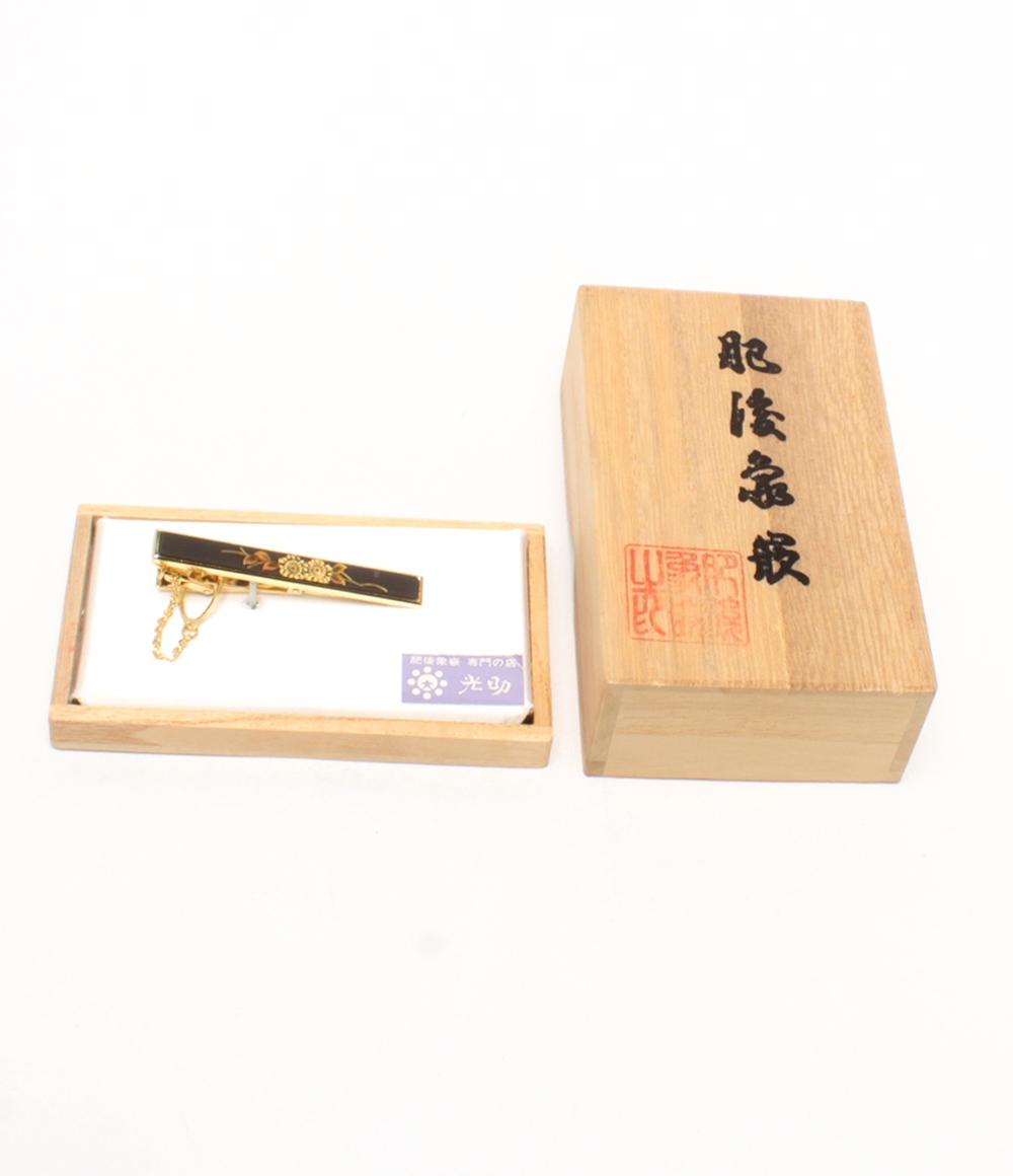 美品 光助 タイバー タイピン 肥後 花柄 メンズ