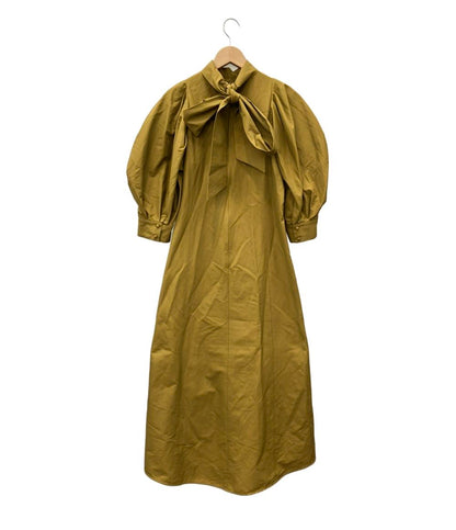 美品 半袖ワンピース パフスリーブワンピース レディース cygne