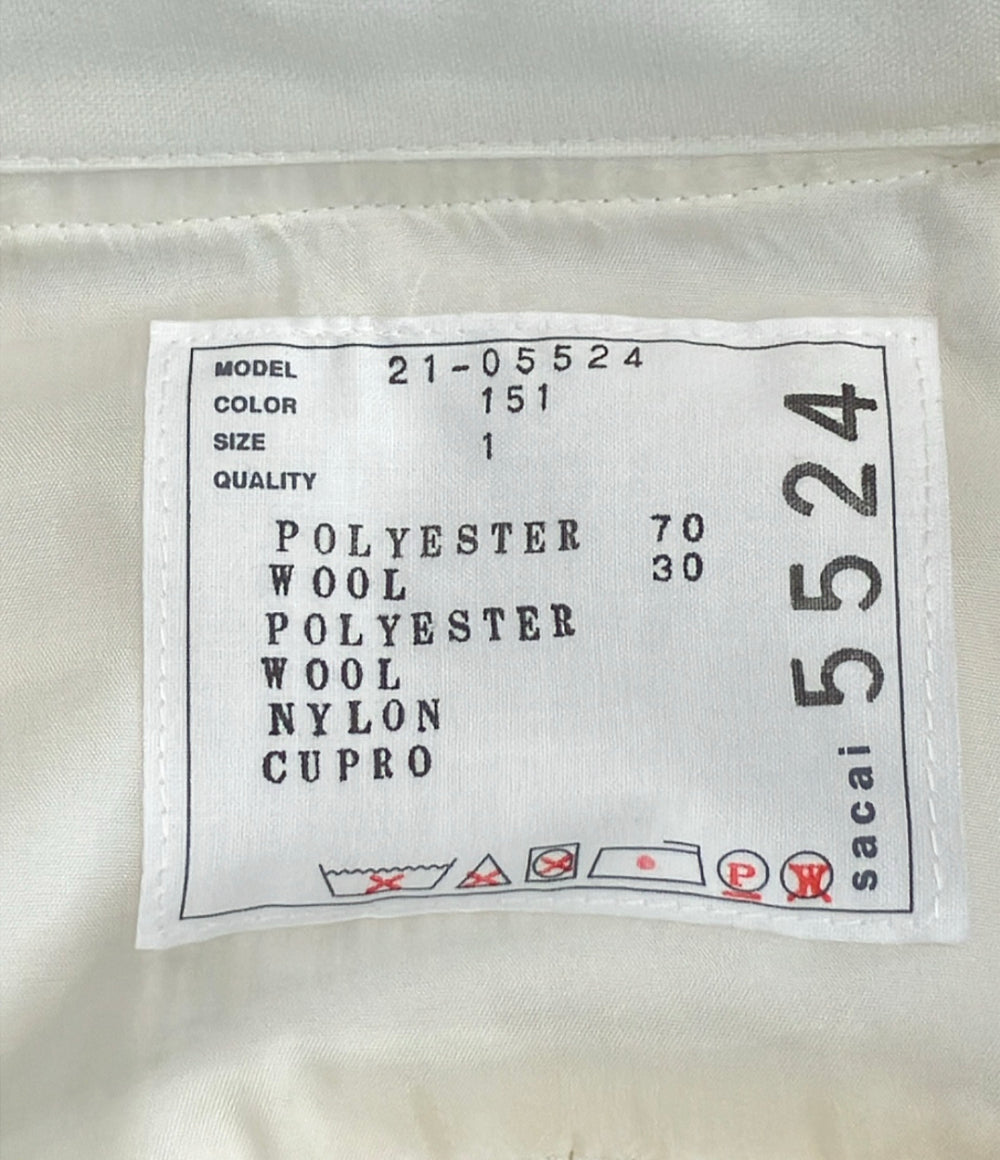 Sacai 長袖 バッグプリーツ ワンピース 21-05524 レディース SIZE 1 サカイ