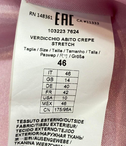 PINKO 半袖ワンピース スクエアネック ミニ 膝丈 ハーフスリーブ 五分袖 リボン Verdicchio レディース SIZE 46 (L) ピンコ