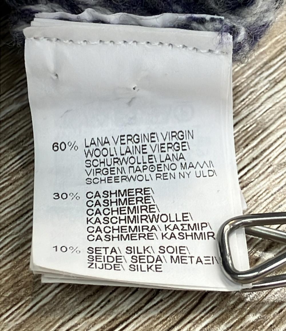 Brunello Cucinelli ニットカーディガン ショールカラー ミックスグレー パープル カシミア 100% メンズ SIZE 44 (S) ブルネロクチネリ