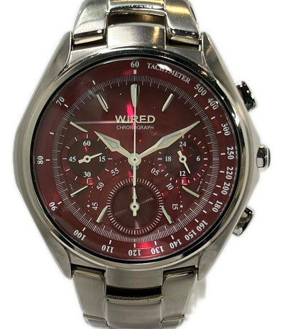 WIRED 腕時計 クオーツ レッド系 7T11-0AB0 メンズ ワイアード