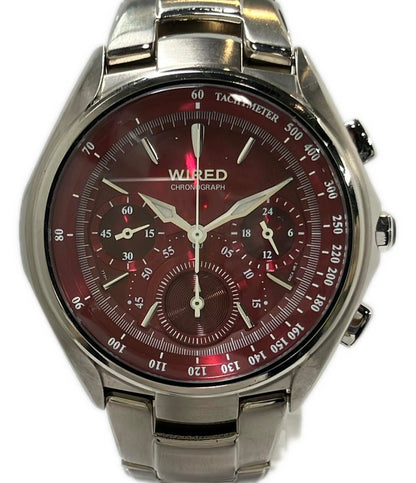 WIRED 腕時計 クオーツ レッド系 7T11-0AB0 メンズ ワイアード