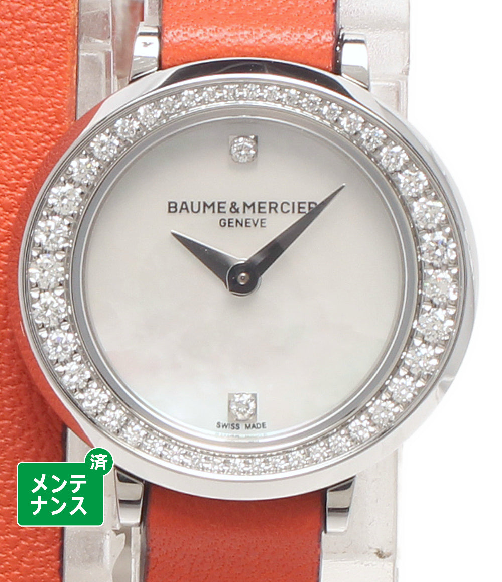 Baume & Mercier 腕時計 2重巻きベルト プティ プロメス クオーツ シェル M0A10290 レディース ボーム＆メルシェ