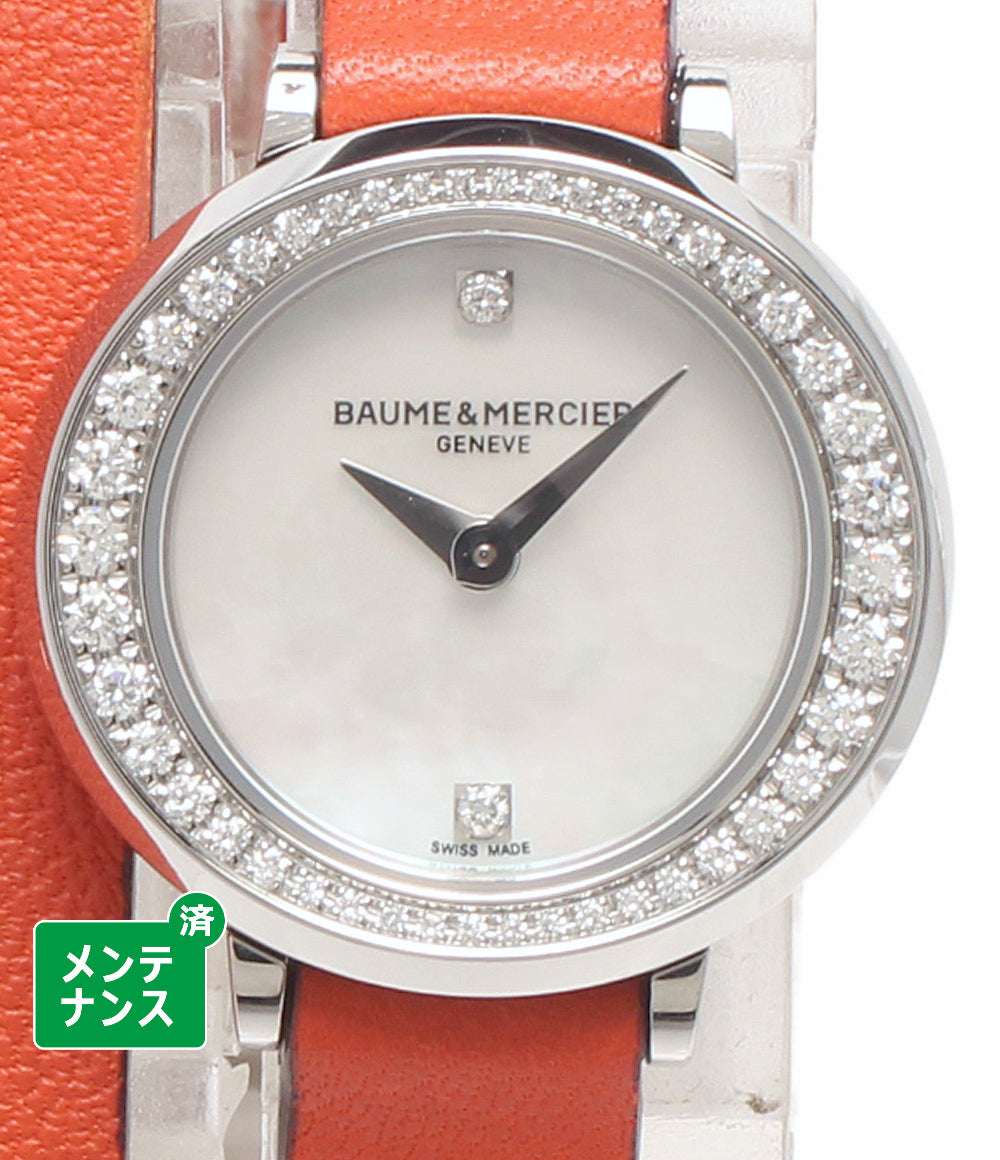 Baume & Mercier 腕時計 2重巻きベルト プティ プロメス クオーツ シェル M0A10290 レディース ボーム＆メルシェ