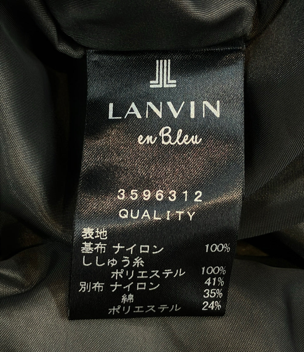 美品 LANVIN en Bleu 長袖 ミニフラワーレースワンピース レディース SIZE 38 ランバンオンブルー