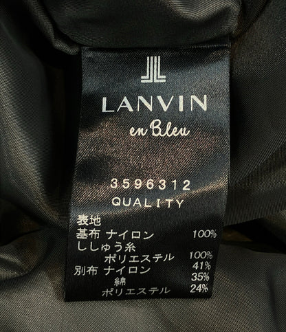 美品 LANVIN en Bleu 長袖 ミニフラワーレースワンピース レディース SIZE 38 ランバンオンブルー