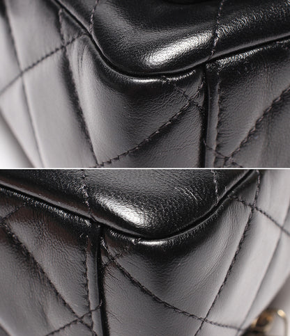 美品 CHANEL チェーンショルダーバッグ 肩掛け 斜め掛け シルバー金具 シングルチェーン シャイニークランプル マトラッセ ラムスキン AP4349